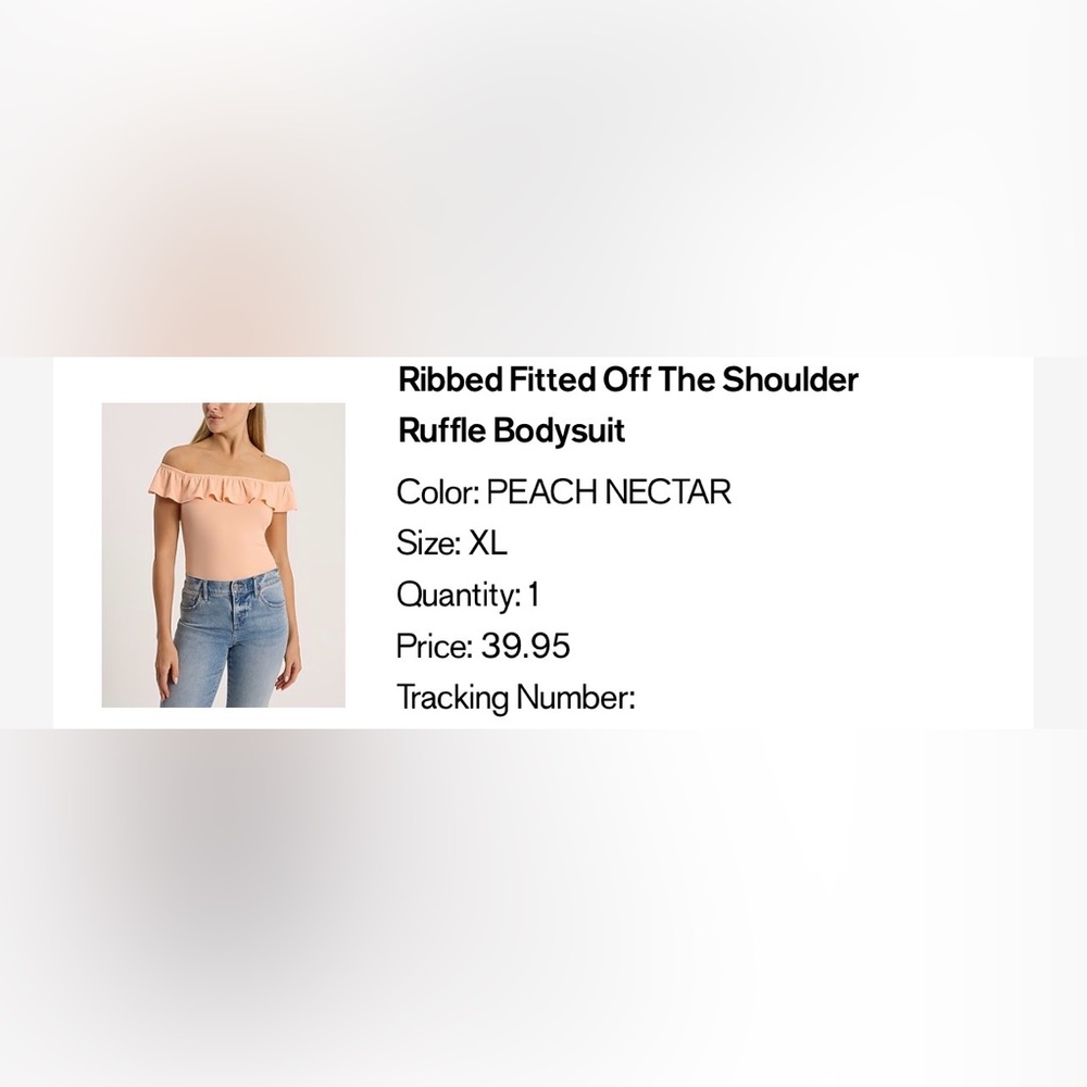 Express Peach Off-Shoulder Ruffle Top - Picture 2 of 4